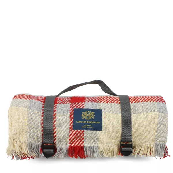 Keith Red & Silver Check Picnic Rug