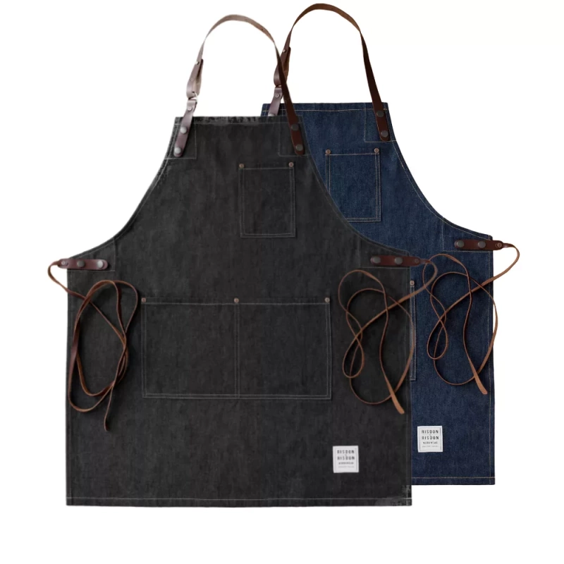 Denim And Leather Indigo Street Apron
