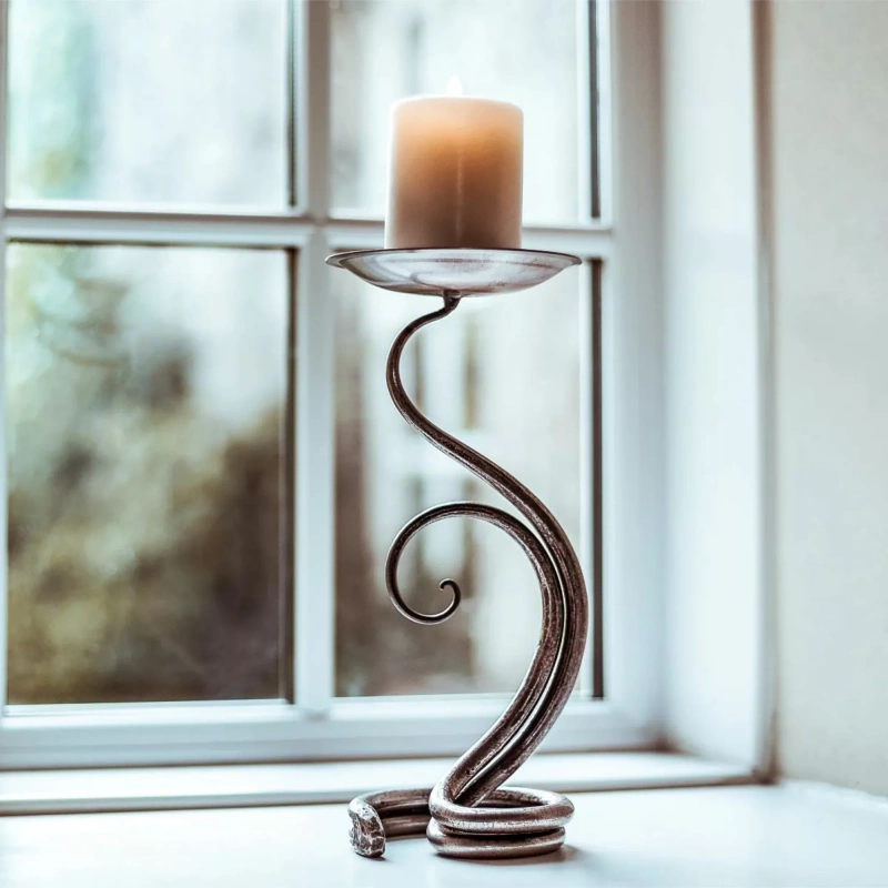 Fern Hand Forged Candlestick