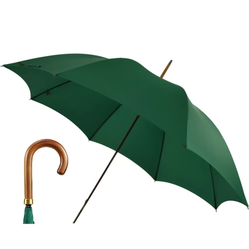 Wood Handle Umbrella Emerald Green