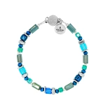 Glass Twist Semi Precious Bracelet Blue