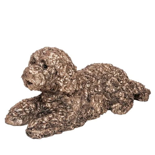 Teddy Labradoodle Dog Bronze Resin Sculpture