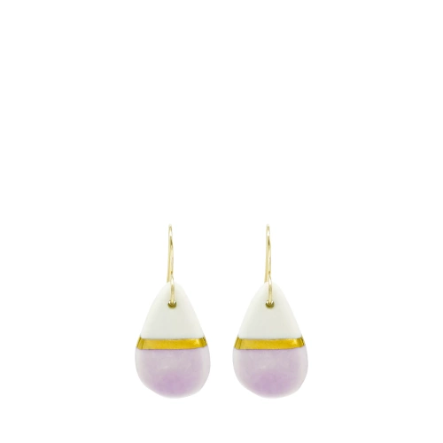 Juno Lilac Teardrop Ceramic Earrings