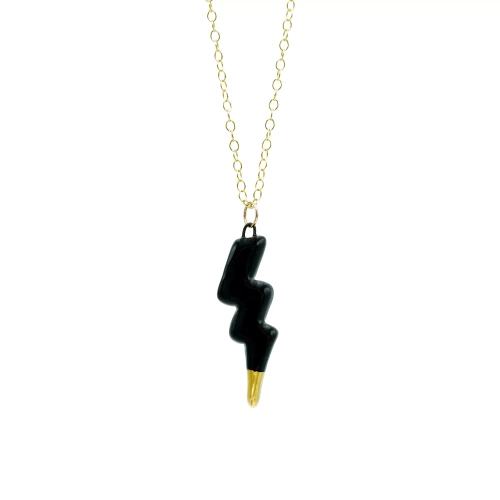 Strike Black & Gold Ceramic Necklace