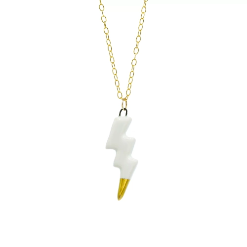 Strike Black & White Ceramic Necklace