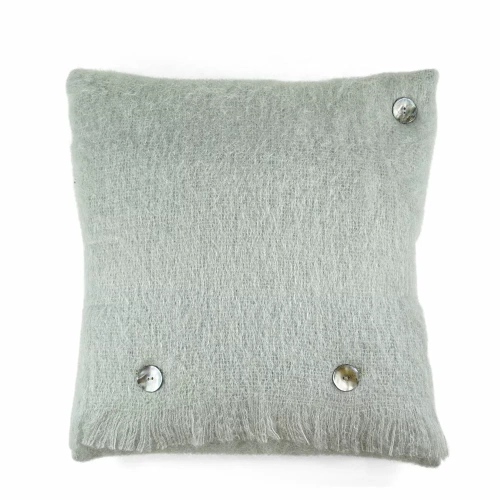 Marylebone Feather Filled Mohair Cushion Powder Grey