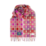 Edale Merino Wool Scarf Mosaic Magenta
