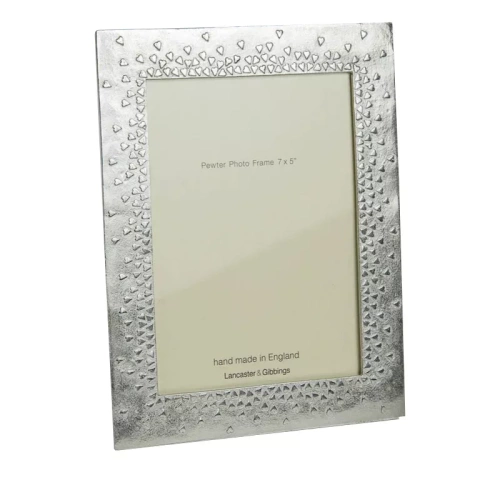 Floating Hearts Pewter Picture Frame 7"x5"