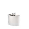 Plain Pewter Round Pocket Flask With Captive Top 4oz