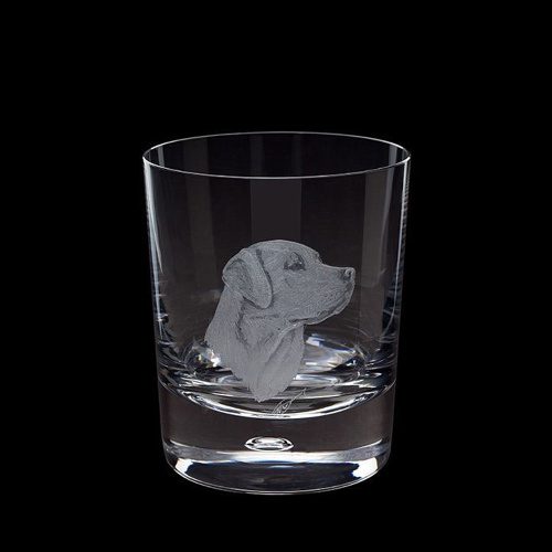 Hand Engraved Labrador Crystal Glass Tumbler