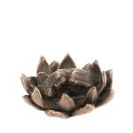 Mouse On Flower Cold Cast Bronze Sculpture