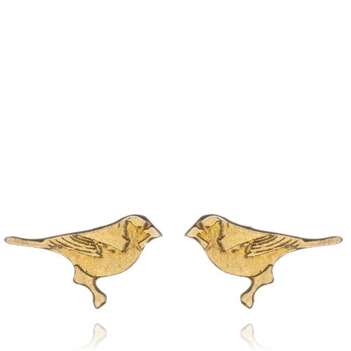 Tiny Bird Stud Earrings Gold Plated