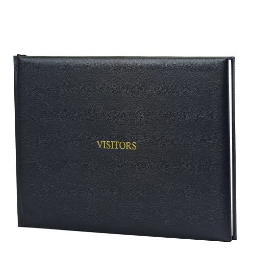 Visitors Book Leather Cover Stormy Navy