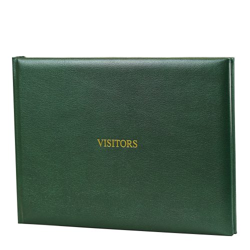 Visitors Book Leather Cover Hunter Green