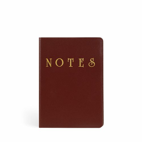 Gold Notes Notebook With Reusable Leather Cover Crimson Chestnut
