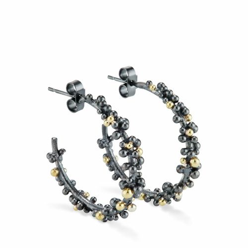 Granulated Hoops Earrings