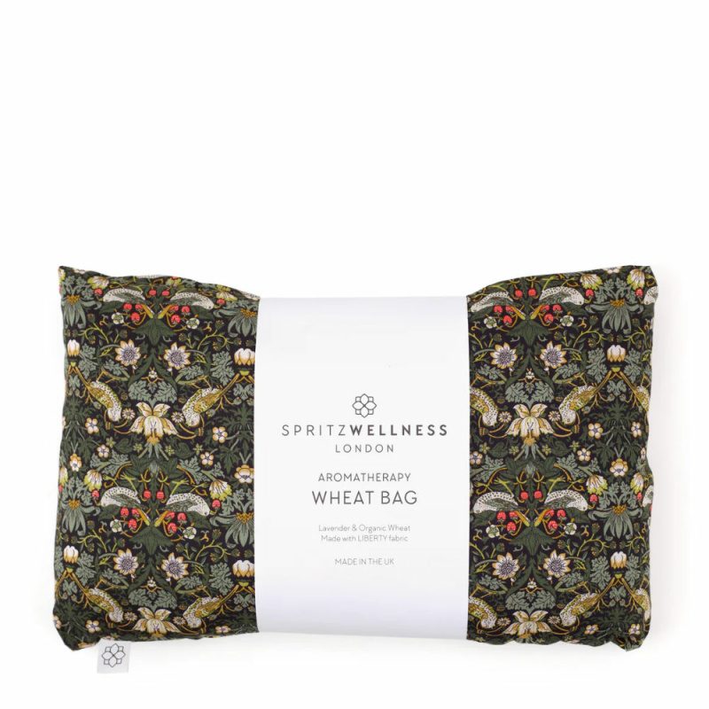 Lavender Wheat Bag Liberty Print Strawberry Thief Dark Green