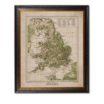 England & Wales 1880 Restored Map Framed Art Print