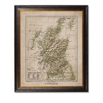 Scotland 1880 Restored Map Framed Art Print