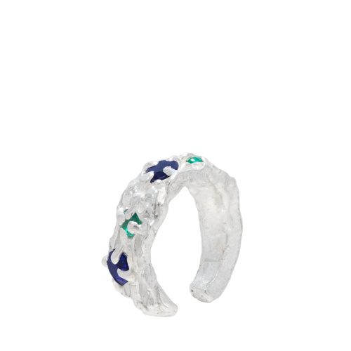Nita Sapphire Emerald Argenti Recycled Silver Cuff