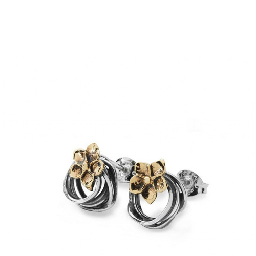 Entwined Woven Flower Stud Earrings