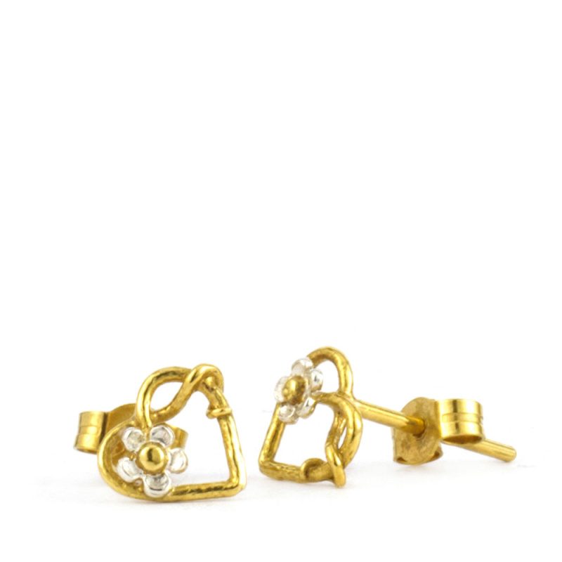 Posy Heart Stud Earrings