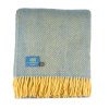 Bibury Pure New Wool Throw Blanket Slate Blue