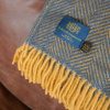 Bibury Pure New Wool Throw Blanket Slate Blue