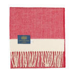 Portloe Lambswool Scarf Herringbone Cornell Red
