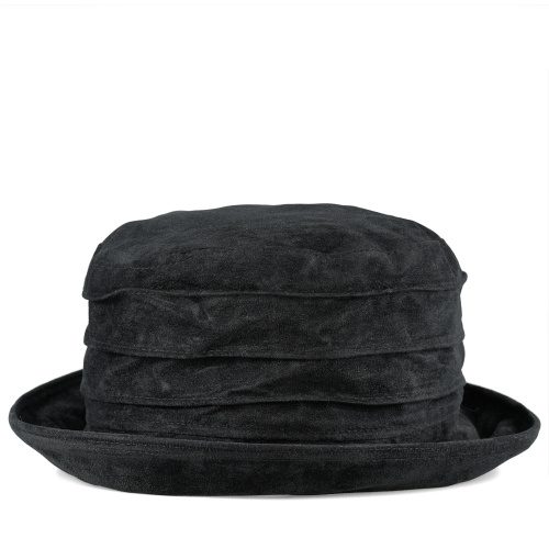 Edith Packable Suede Hat Black Thunder