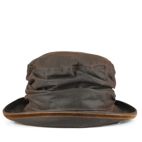 Margaret Rainproof Waxed Cotton Hat Whisky Brown