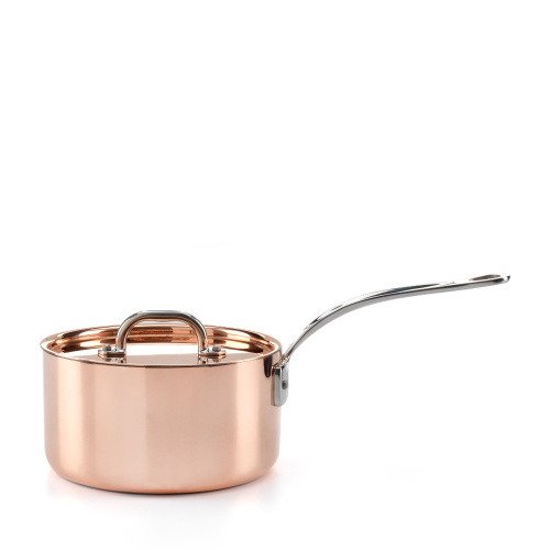 Copper Induction Saucepan With Lid 18cm