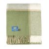 Witney Pure New Wool Throw Blanket Moss Green