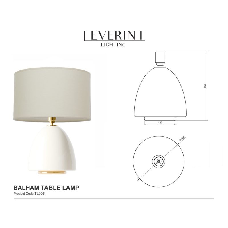 Balham Table Lamp Fine Ribbed Glass
