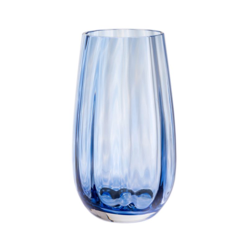 Artisan Dewdrop Glass Vase Iron Blue