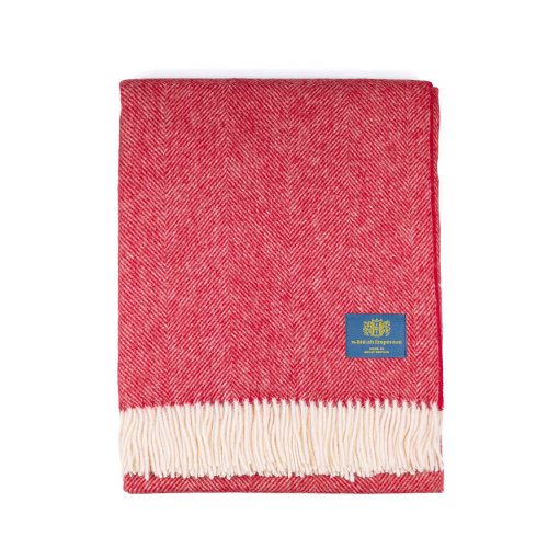 Mawes Pure Wool Throw Carmine Red