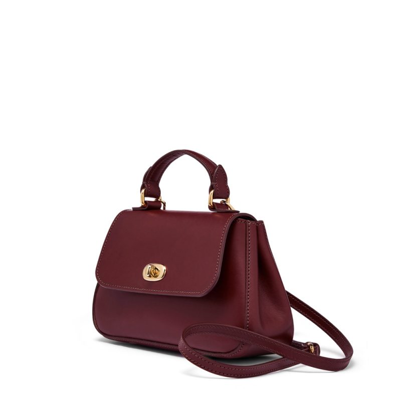 Mini Holly Leather Handbag Oxblood