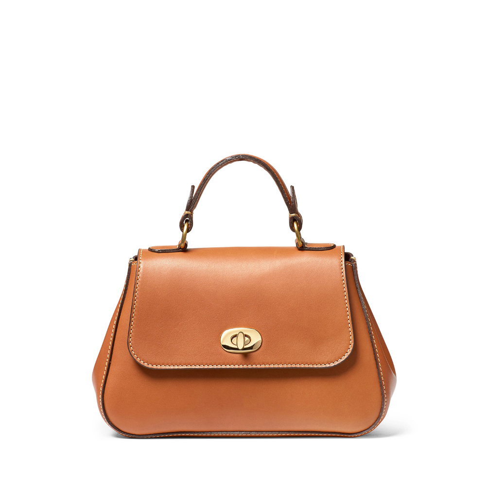 Tusting Mini Holly Leather Handbag Tan • The British Emporium - Main Image
