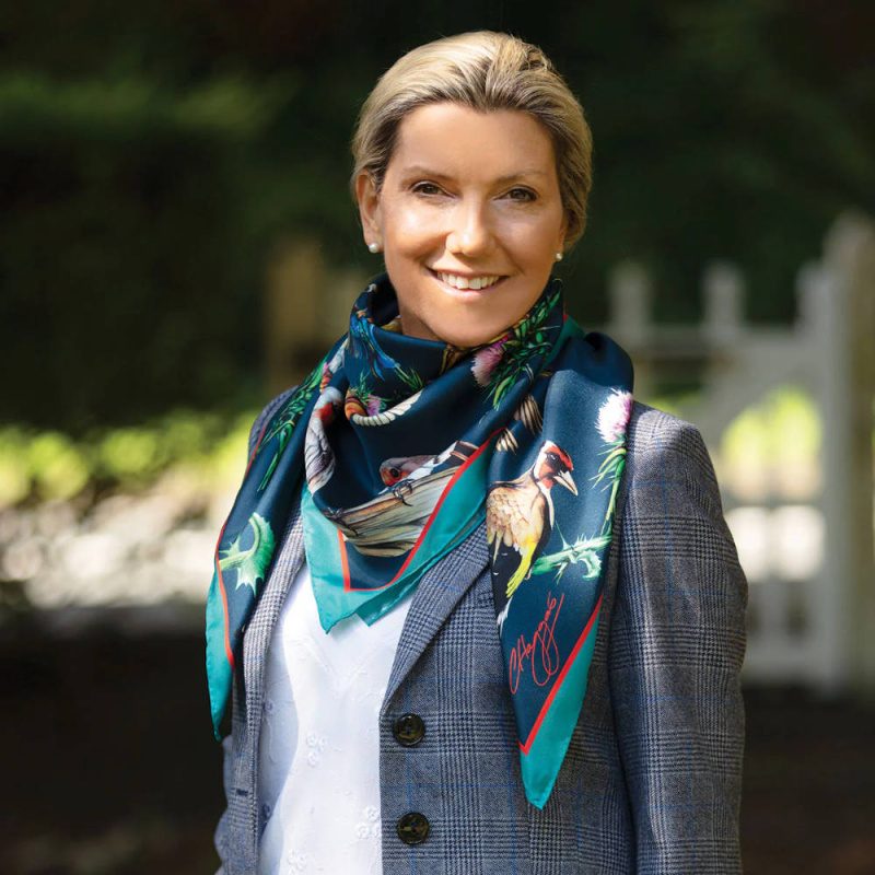 Walk On The Wild Side Navy Large Square Silk Scarf