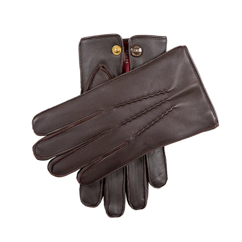 Burton Touchscreen Fur Lined Leather Gloves Brown