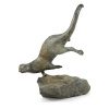 Otter Diving Solid Bronze Sculpture