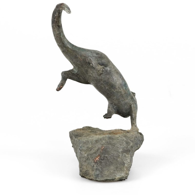 Otter Diving Solid Bronze Sculpture