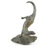 Otter Diving Solid Bronze Sculpture