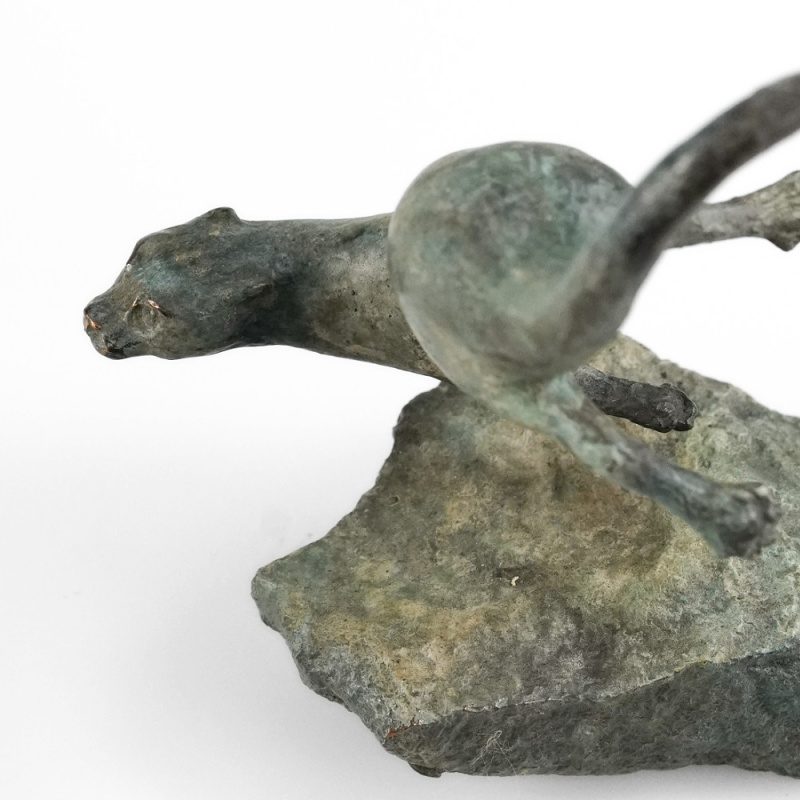 Otter Diving Solid Bronze Sculpture