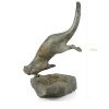 Otter Diving Solid Bronze Sculpture