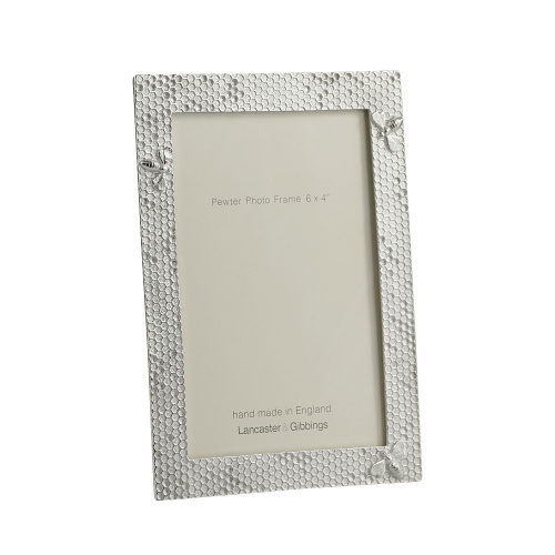 Honeycomb Bee Pewter Picture Frame 6"x4"