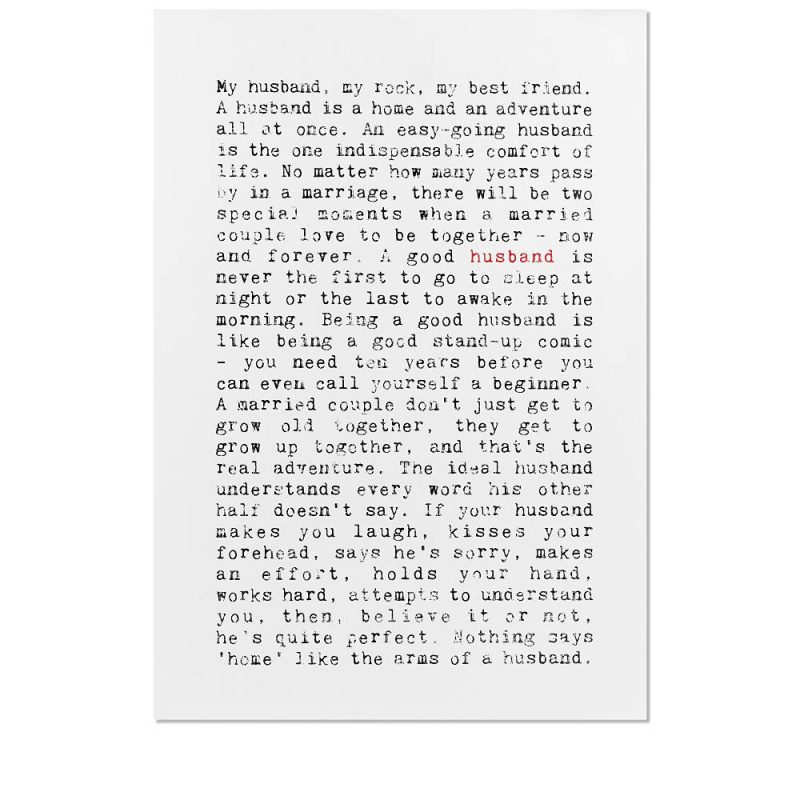 Husband Quotes Art Print