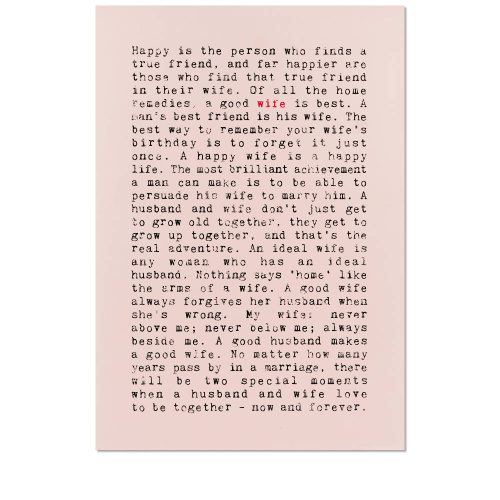Wife Quotes Art Print