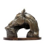 Horses Heads Cold Cast Bronze Sculpture Set Of 2