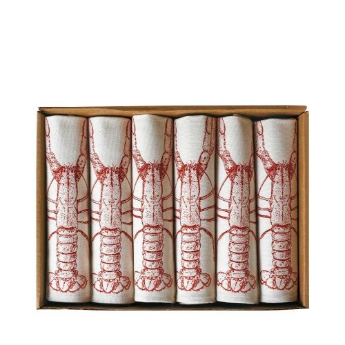 Red Lobster Napkins Set Of 6